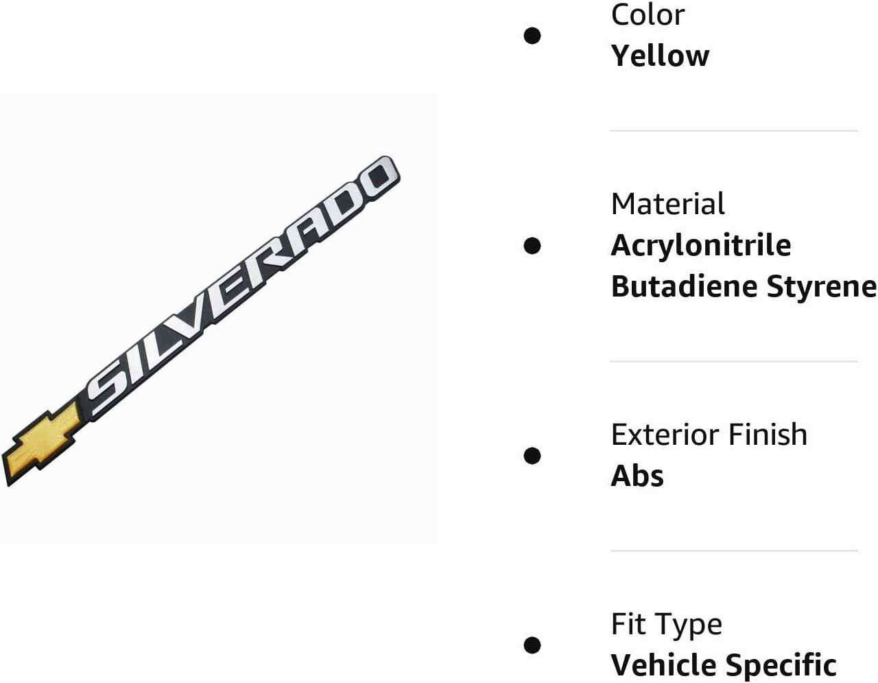 Tailgate Silverado Emblem for 99-07 Silverado 1500 2500 3500 15114063 (Yellow)