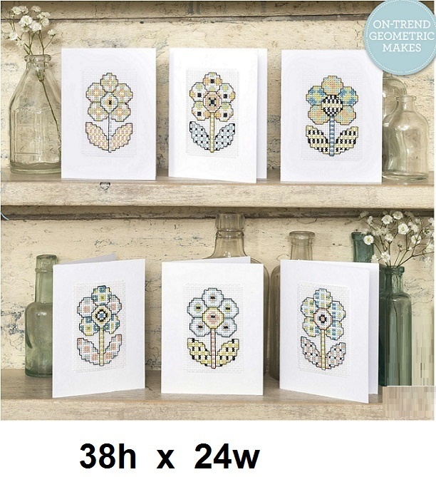 PATCHWORK FLOWERS CARDS  CROSS STITCH  PATTERN  ONLY   EQ-RPY