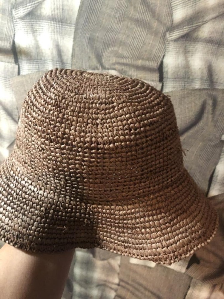 FENDI Bucket Hat Raffia FF Logo