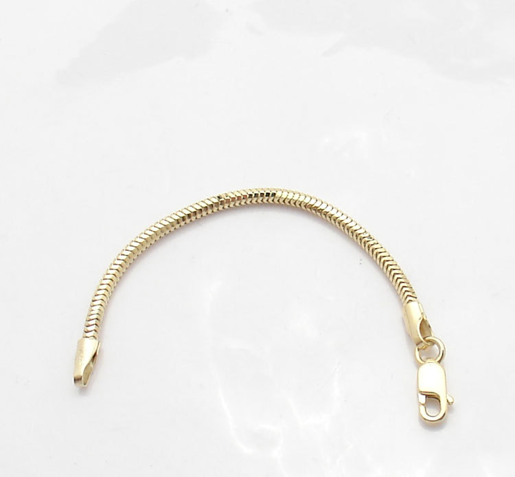 1.5mm Solid Snake Chain for Necklace Bracelet Extender Real 14K Yellow Gold