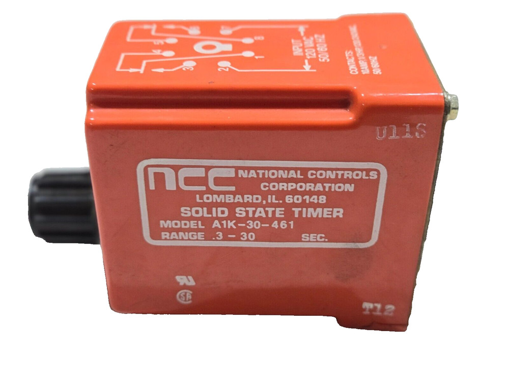 NCC A1K-30-461 SOLID STATE TIMER RELAY .3-30 SEC