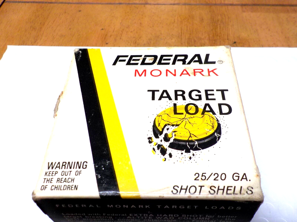 Federal "Monark" Target Load 20 Gauge Shotgun Shell Empty Box