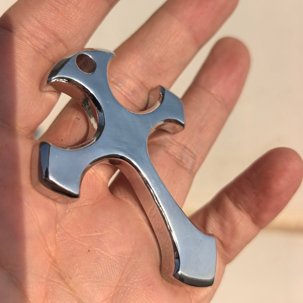 Brass Solid Cross Pendant EDC Tool - Electroplated surface - can be polished