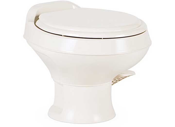 Dometic 9610008279 401 Essential RV Toilet With Plastic Bowl - Short, Bone