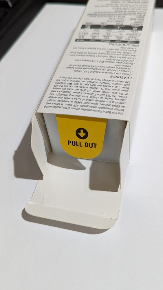 ORIGINAL BOX & INSTRUCTIONS - FOR OLIGHT FLASHLIGHT - S2R BATON II