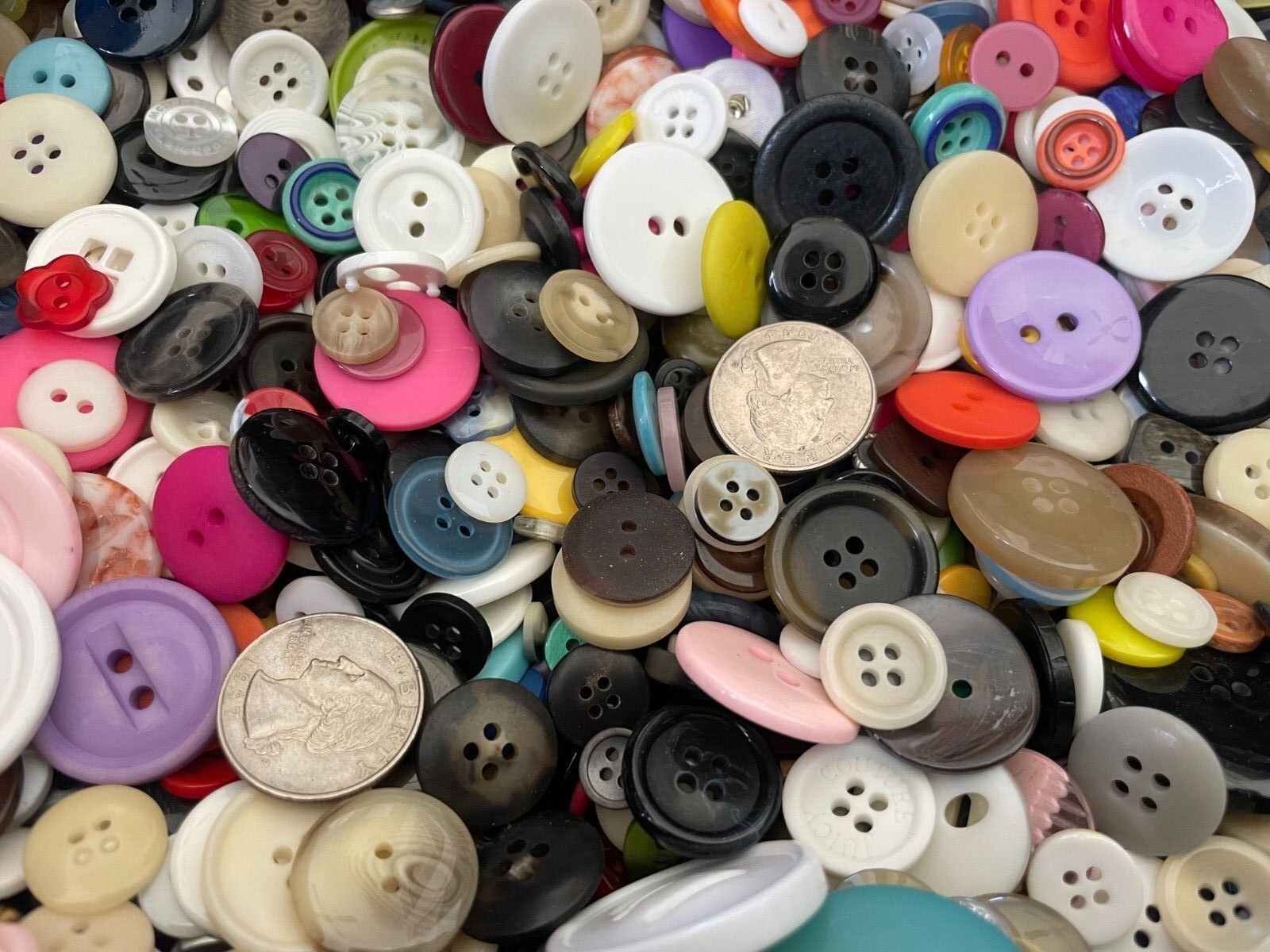 200 New Buttons assorted mixed color and sizes bulk Mixed Button lot MX1