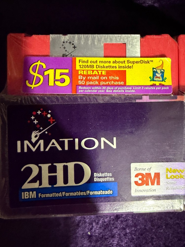 Imation 2HD Floppy Disks pak 50 Count