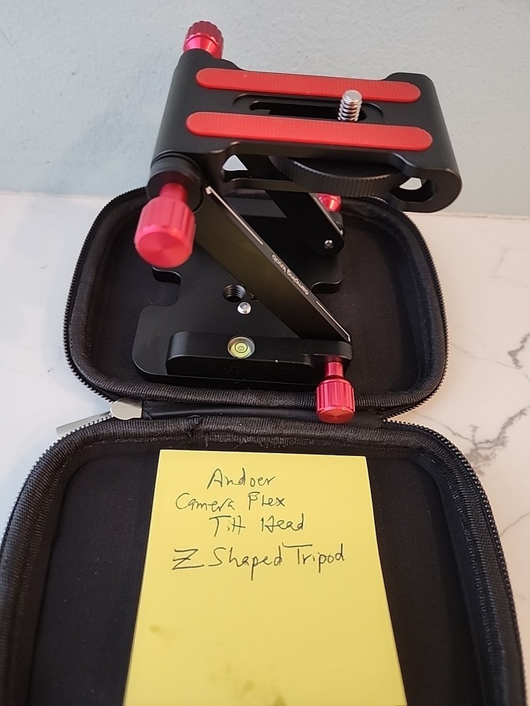 Andoer Flex Pan/Tilt Head Z Tripod Adjustable w/Bubble Level Camera Mount Case