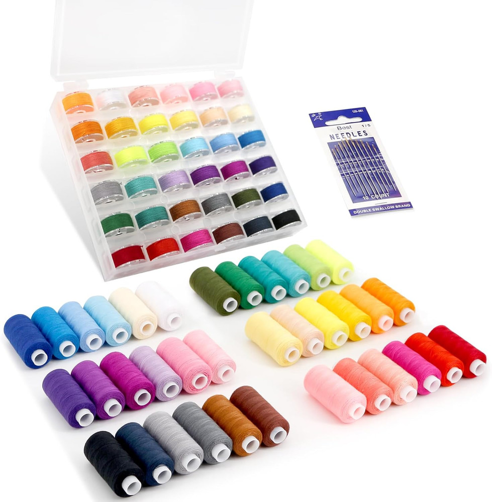 82Pcs Sewing Thread Kit, 36 Assorted Colors Machine Threads with Spools, 36 Same