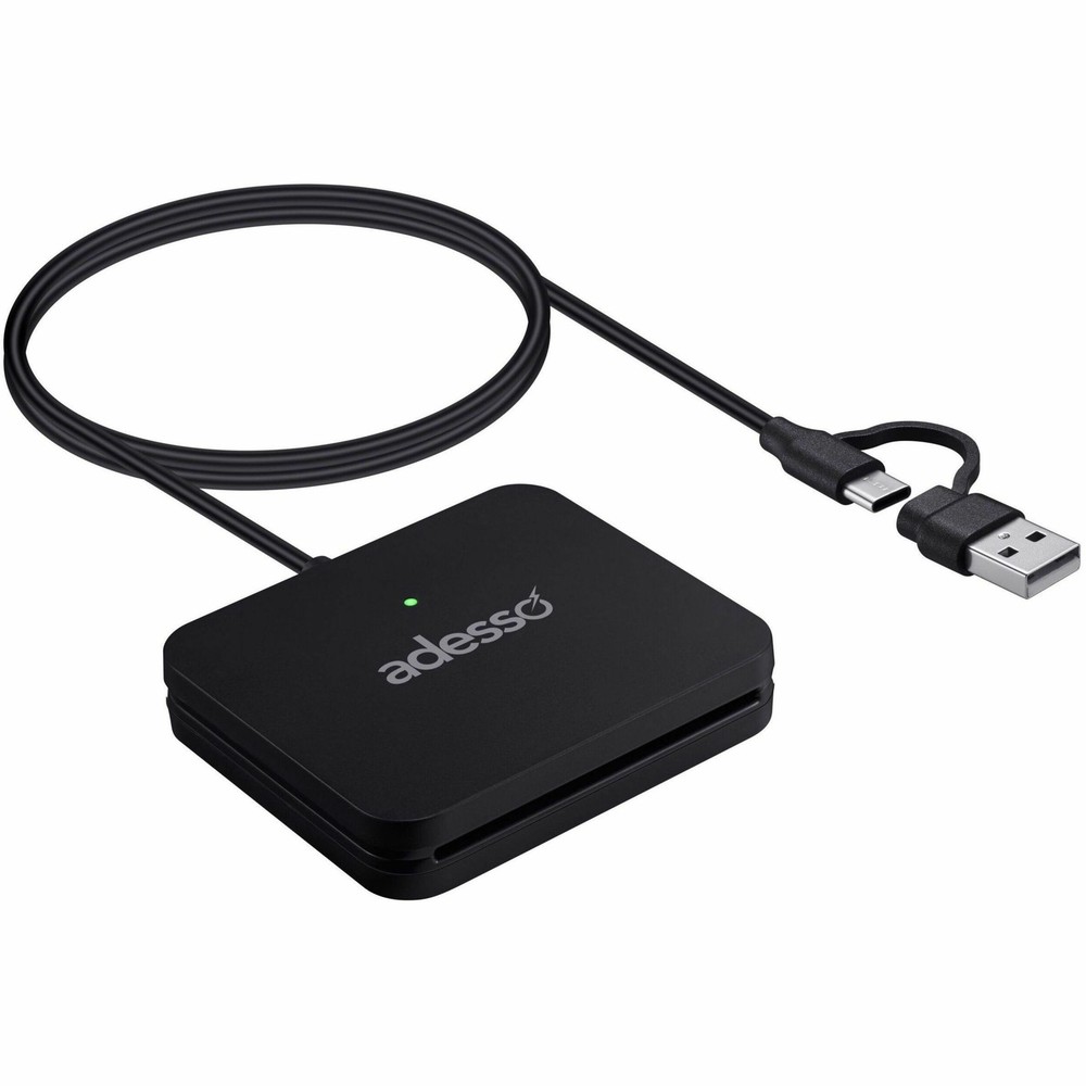 Adesso SCR400 USB C Smart Card Reader With USB A Adapter