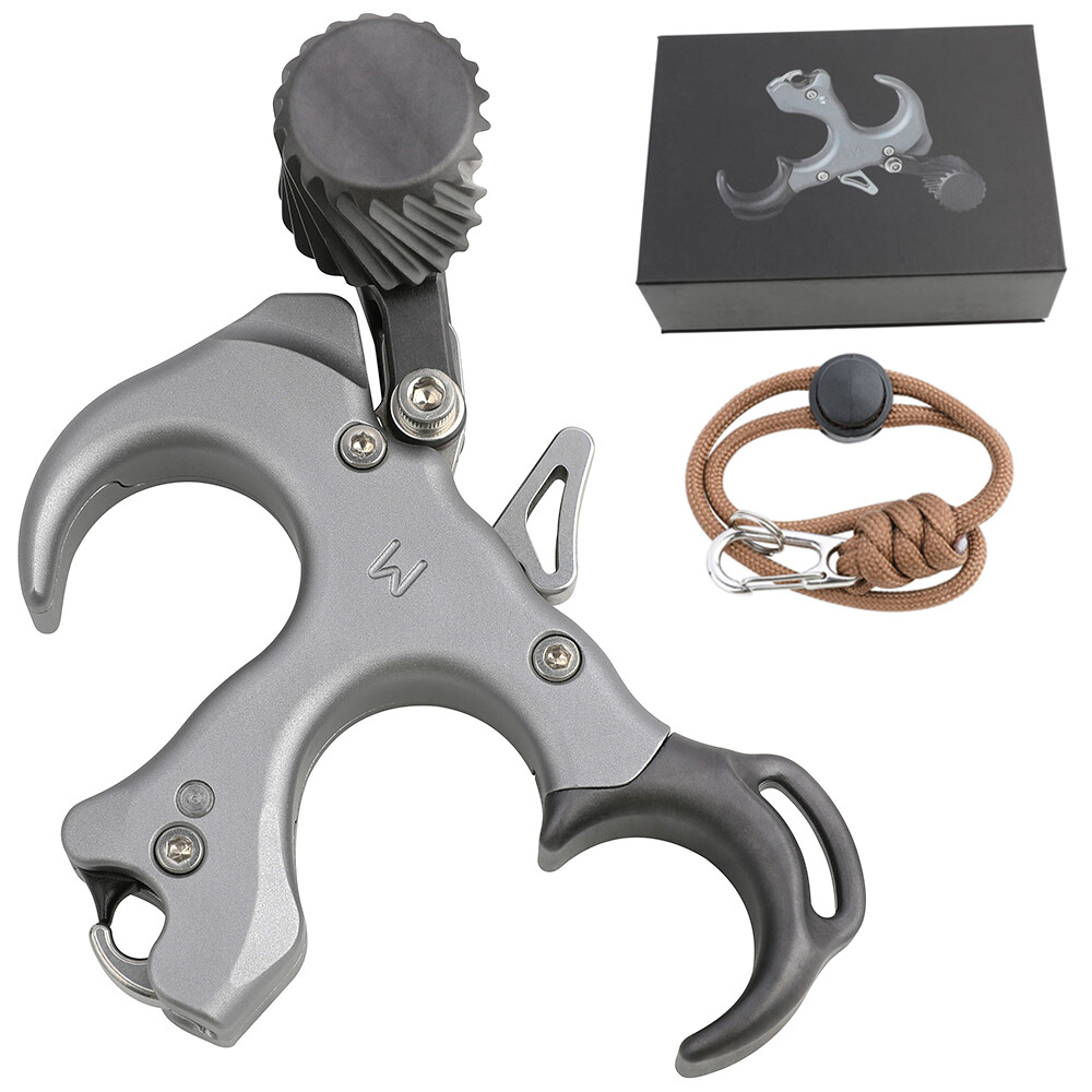 Archery Compound Bow Release Aids 3 Finger Thumb Trigger AdjustableTarget Hunt