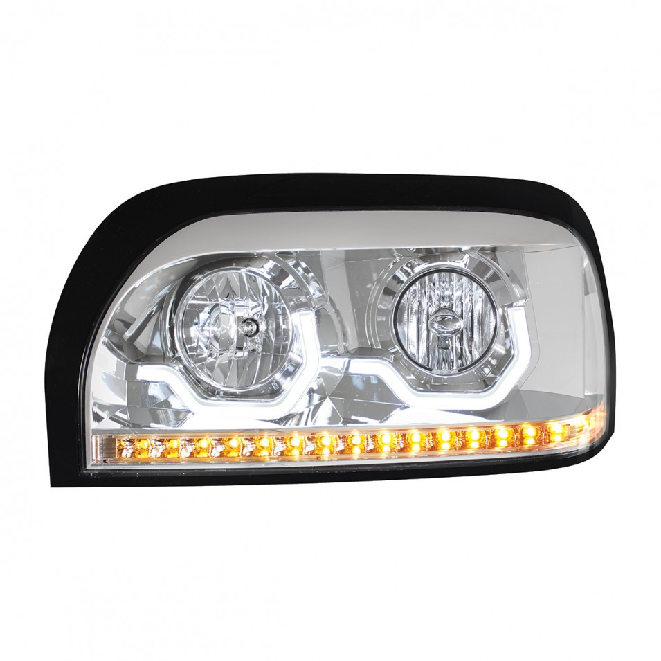 Freightliner Century Chrome Projection LED Headlight - Driver Side
