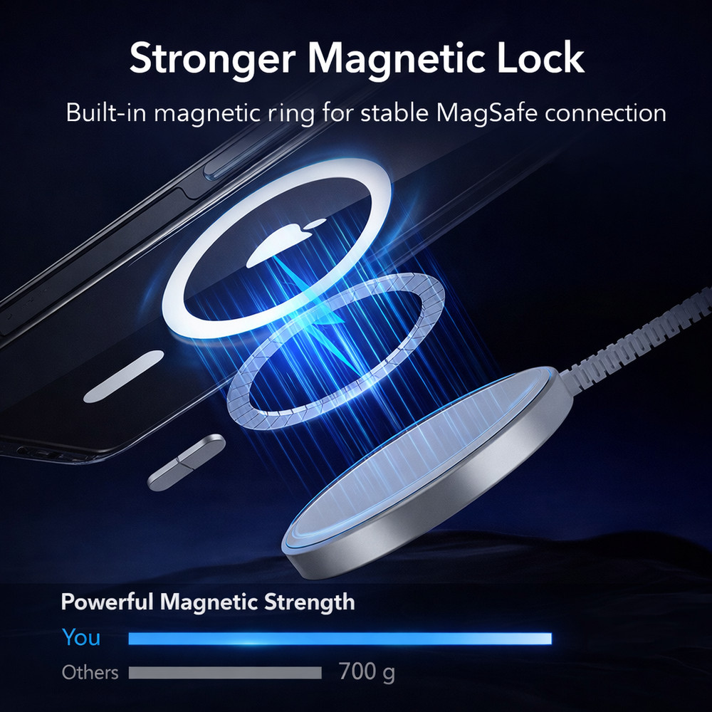 Shockproof Protective Case for iPhone 15 Pro Max – Black | MagSafe Compatible |