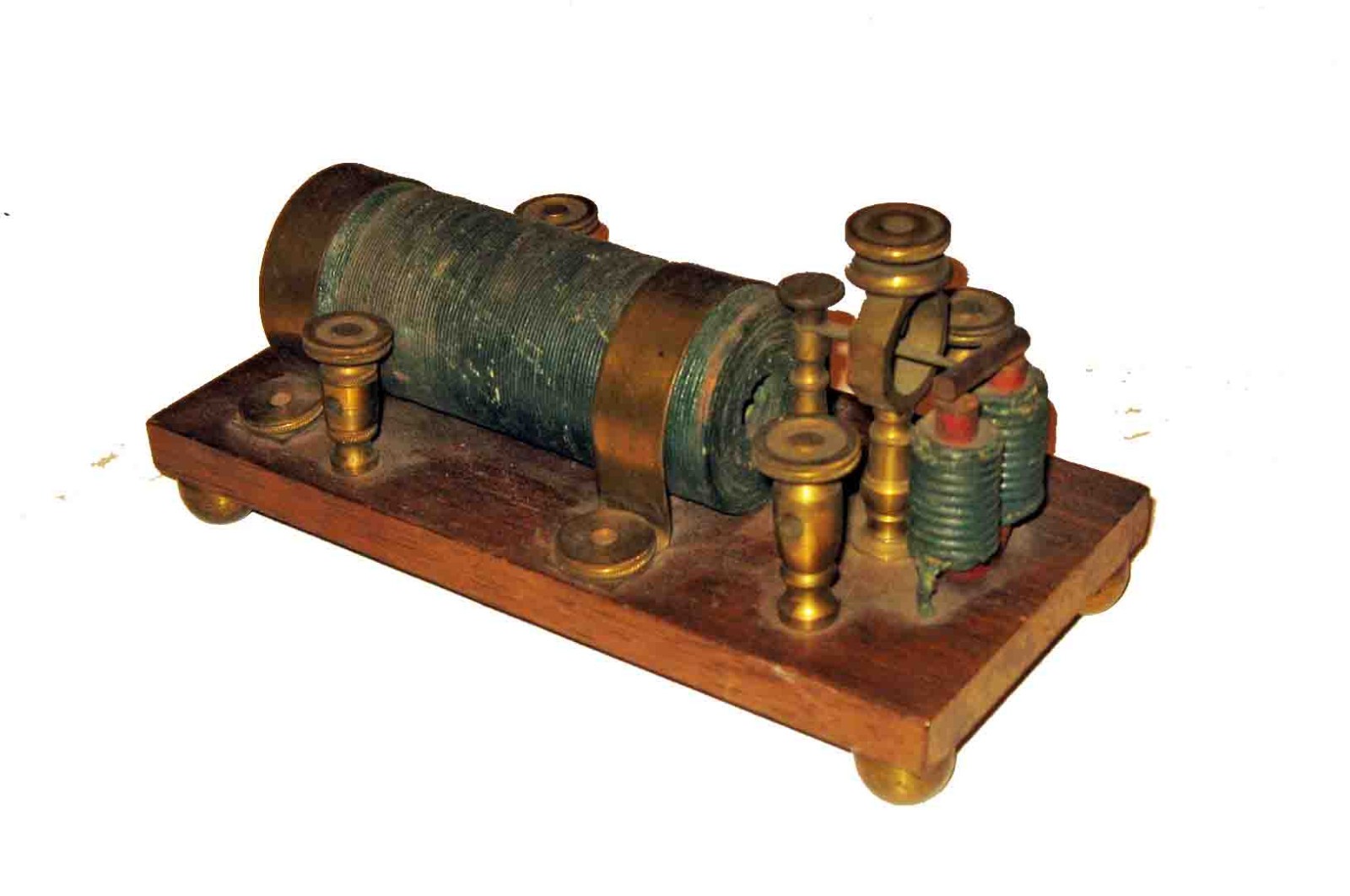 RARE c1845 DANIEL DAVIS Jr Boston QUACK MEDICAL ELECTRICAL COIL /BRASS BALL FEET