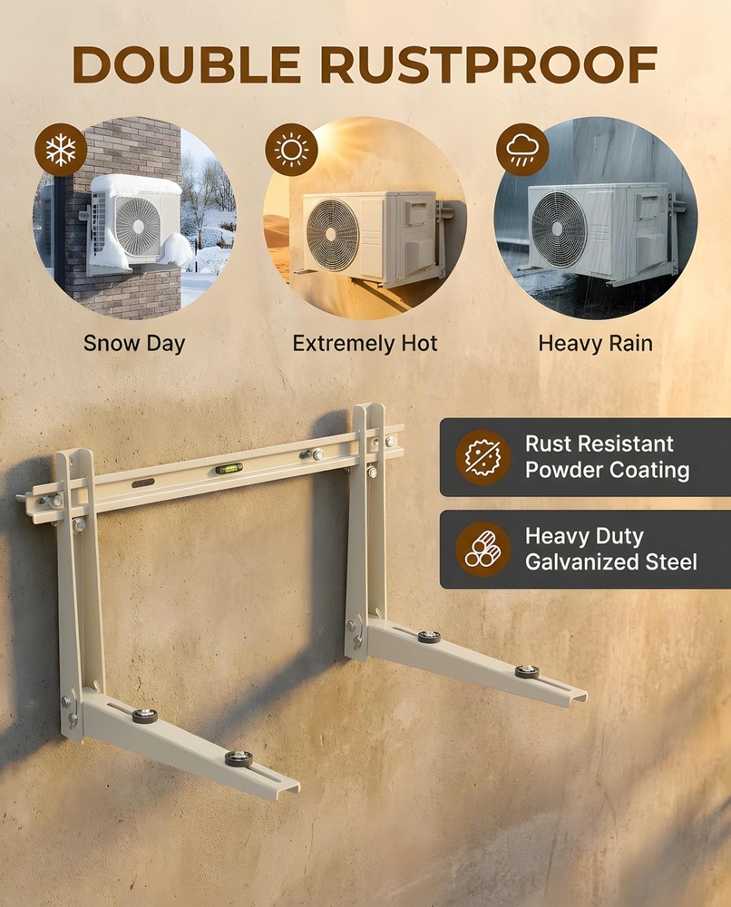 Heavy Duty Mini Split Wall Mounting Bracket for Outside, 400lb Load Capacity,...