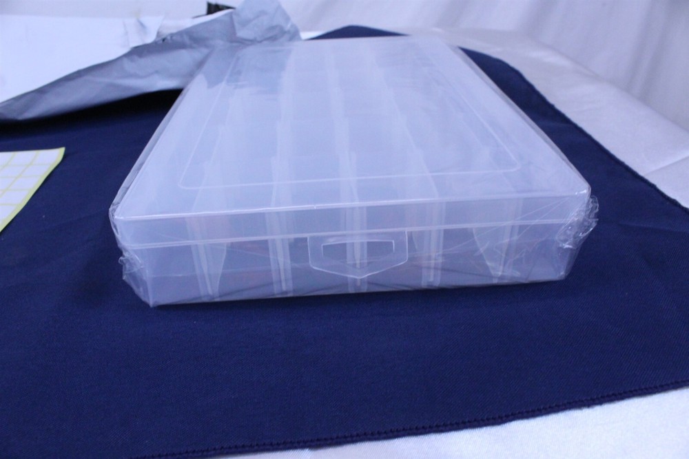 Plastic Storage Bin Clear 36 Compartments 11" x 7" Multi Use Crafts Beads More