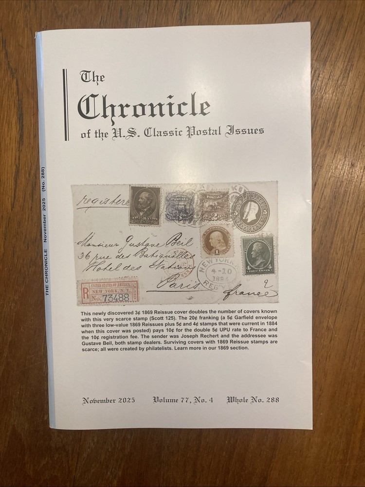 The Chronicle of US Classic Postal Issues 2025, No 1-3