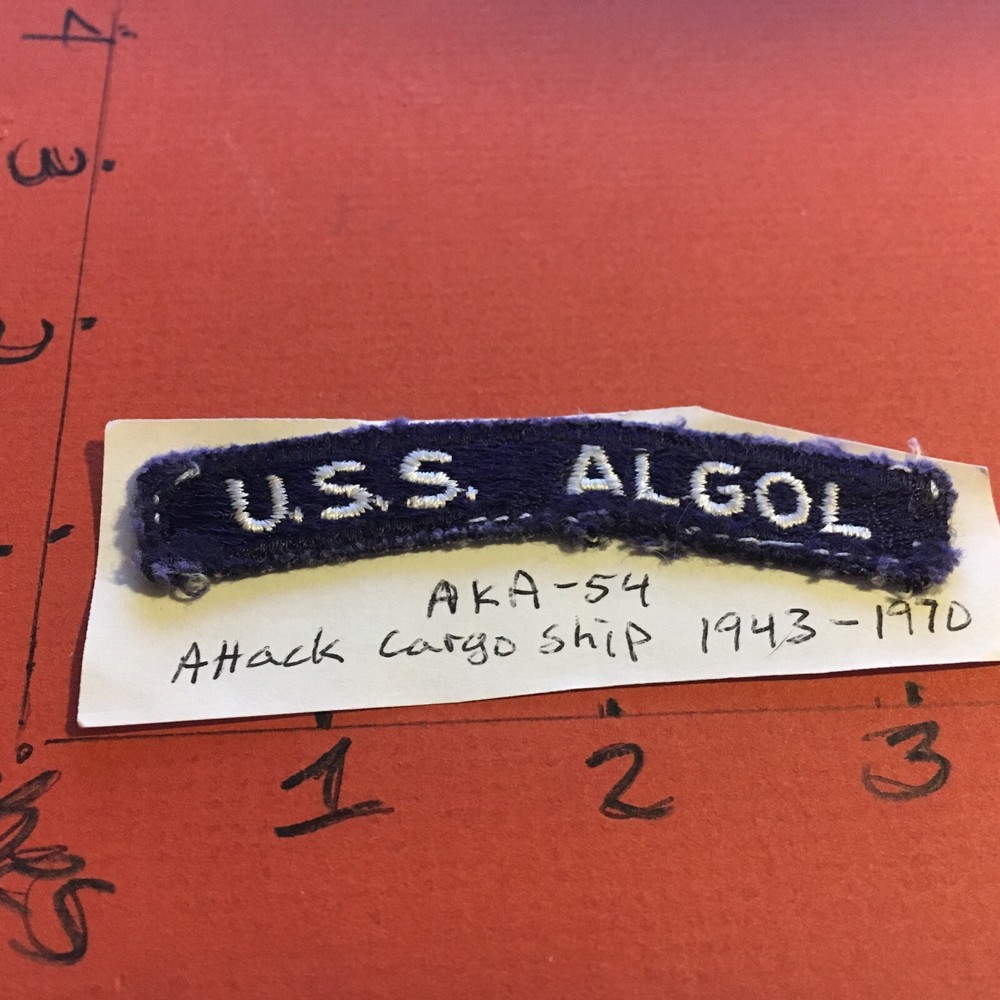 US NAVY SHOULDER STRIP TAB rocker Patch 12/1/22 USS Algol
