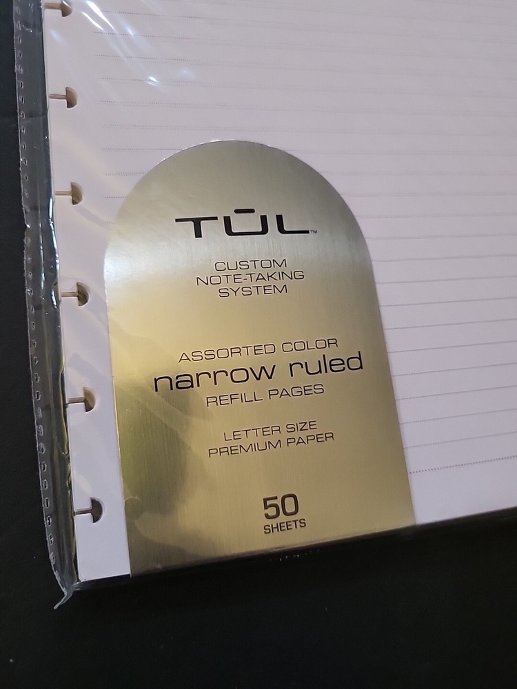 TUL Custom Note-Taking System - Narrow Ruled Refill Pages, 50 Sheets Color