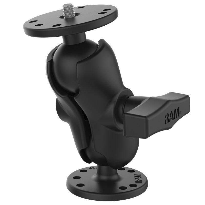 RAM Mount Camera Thread Short Arm Round Drilldown Base 1.5 inch Ball RAM-101AU-B
