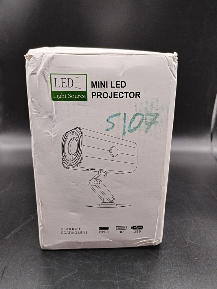 LED Mini Life Style Projector by Light Source  Type C , HD Or USB Black