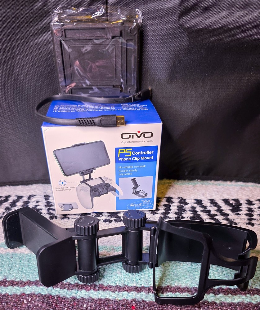 ONVO Adjustable Phone Clip Mount for PS5 Controller, Black, PlayStation 5