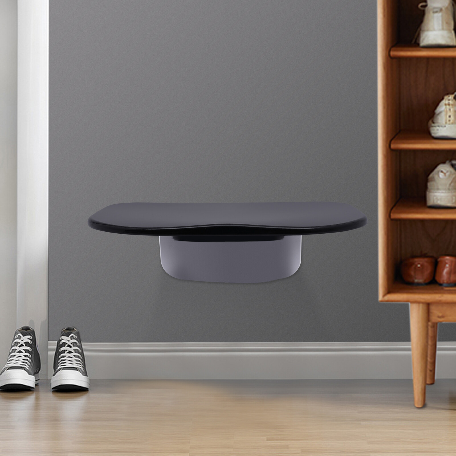 14" Folding Shower Seat Wall Mounted Bench Modern Bathroom Shower Stool 440lbs