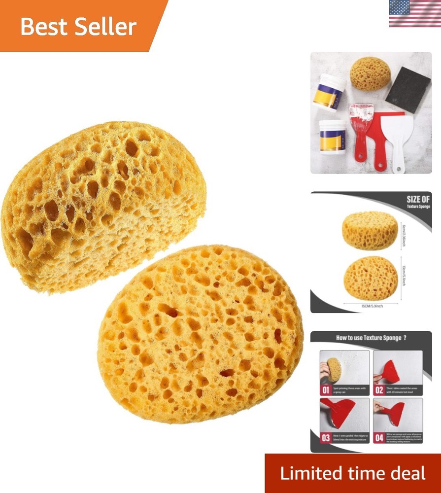 2-Pack Durable Knockdown Texture Sponge for Effortless Wall & Ceiling Repairs
