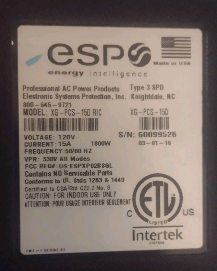 ESP Energy Intelligence XG-PCS-15D NextGen PCS Power Conditioning System