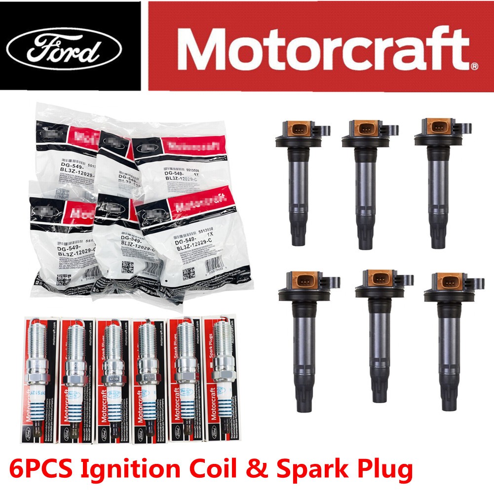6PCS GENUINE Motorcraft Ignition Coil & Spark Plug For Ford F150 3.5L]