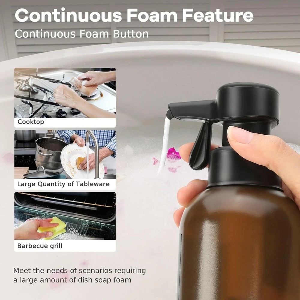 Automatic Foam Soap Dispenser 16oz Touchless Sensor Battery Operated 2-Pack