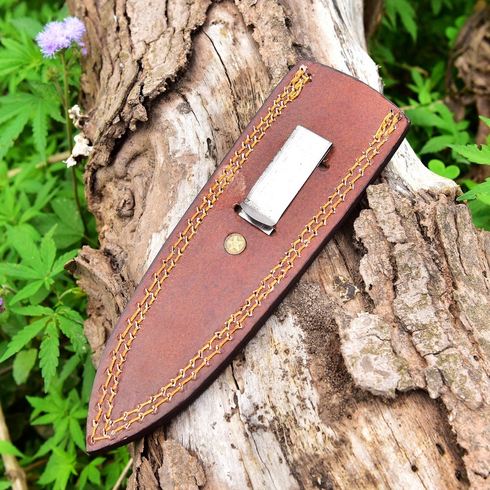 Handmade Dagger Fixed blade Leather Sheath / Holster / back clip vertical Knife