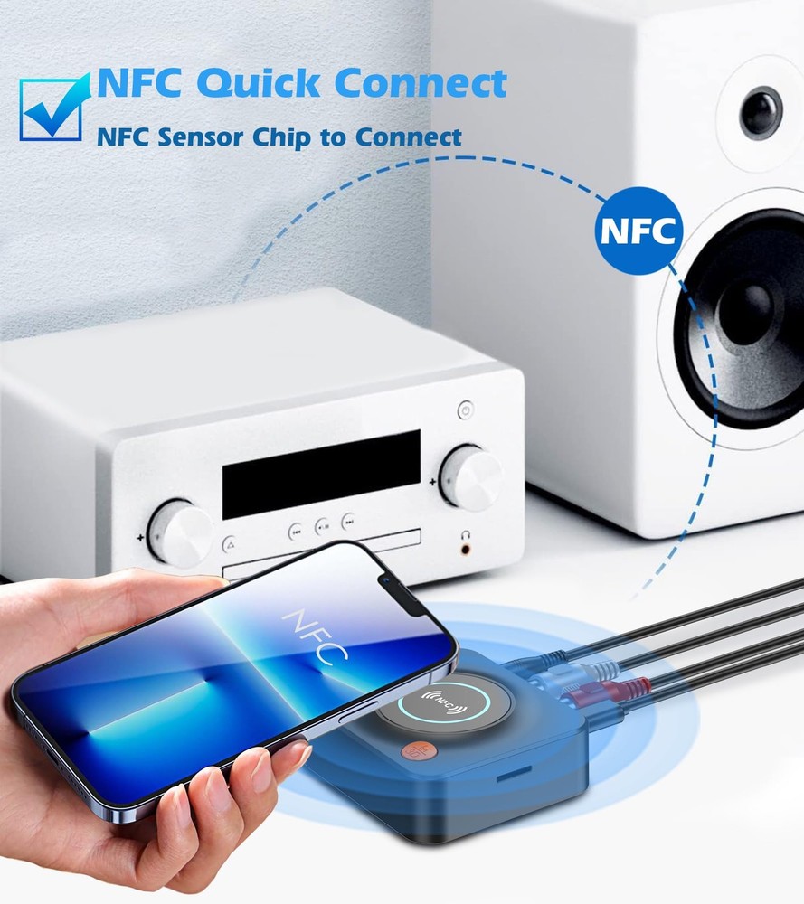 Bluetooth Receiver for Home Stereo, AUX RCA to Bluetooth Adapter for Old Spea...