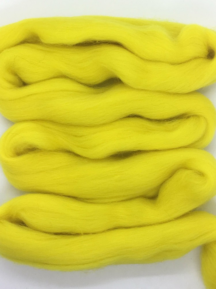 Lemon Drop Yellow Wool Top Roving