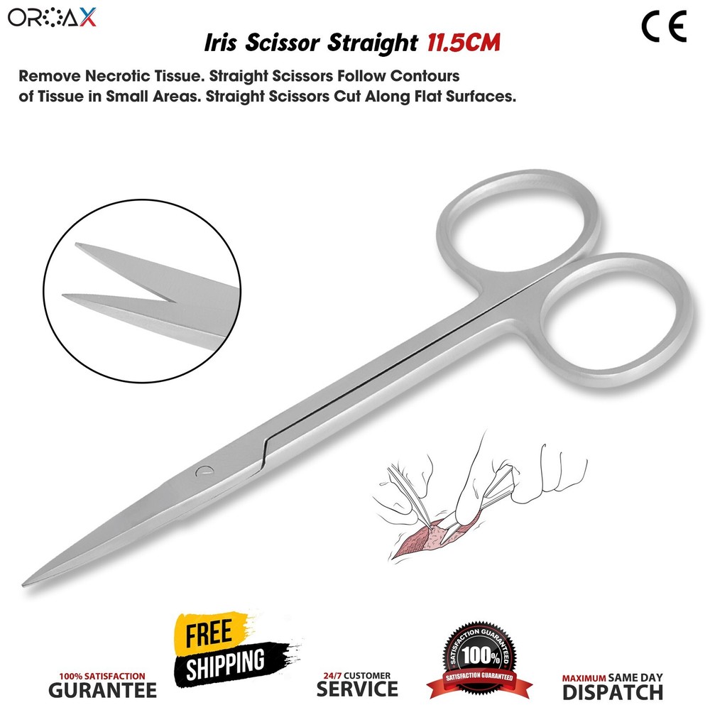 Dental Iris Gum Scissors Straight Surgical Tissue Sharp Shears Veterinary Tools