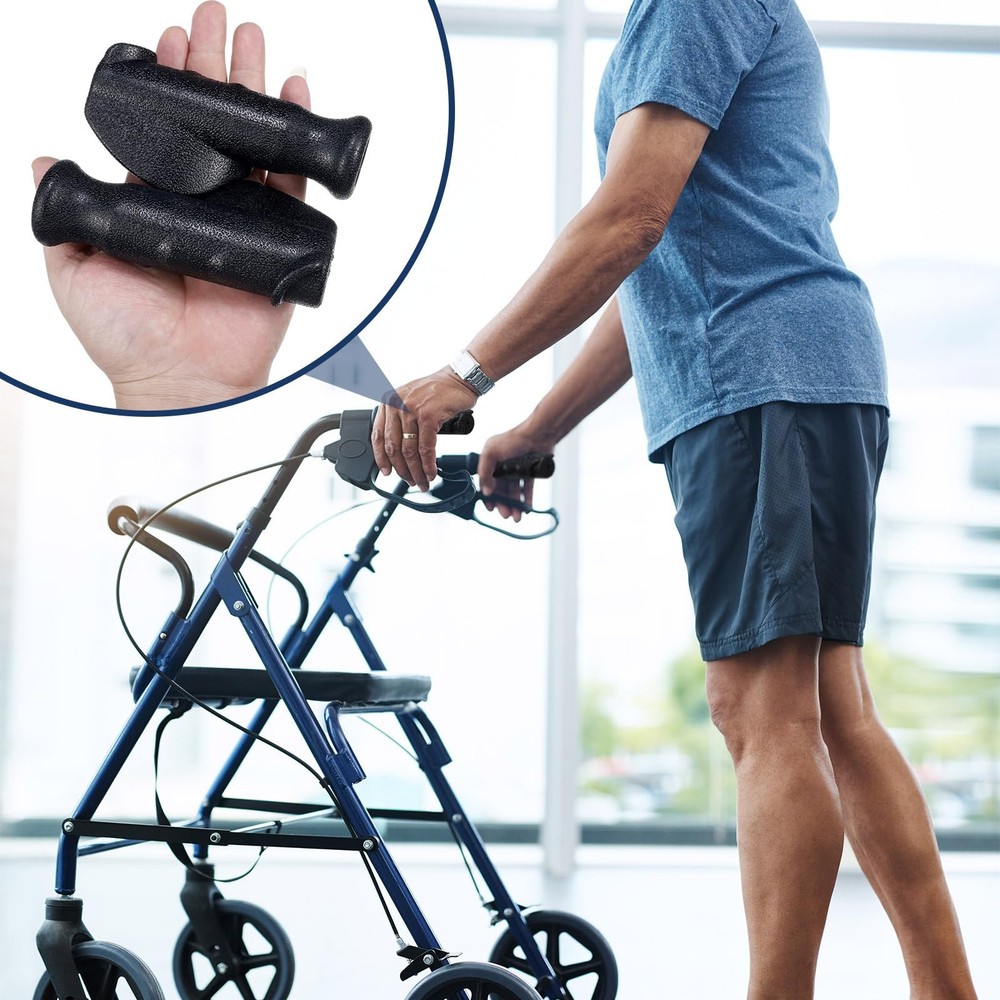 Datanly 2 Pair Universal Rollator Hand Grip Replacement Parts for black