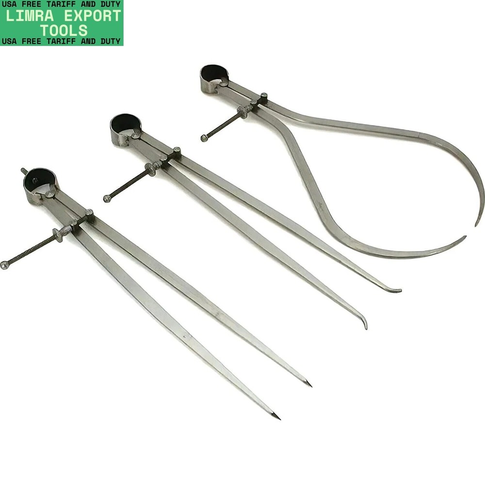 3 Inside Outside Divider Calipers Machinist Tools 12