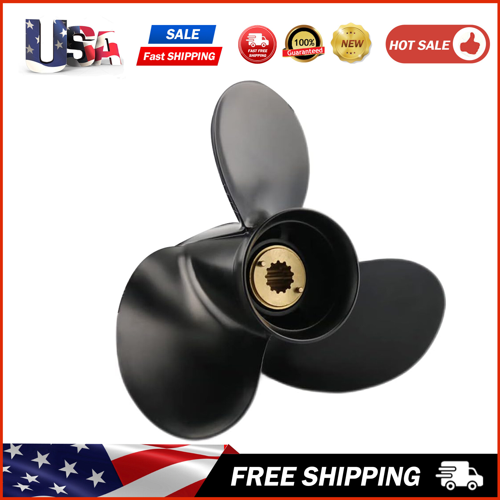 Aluminum Propeller 10 1/2 x13 for Mercury OEM 48-816704A45 25-60HP 10.5x13 Pitch