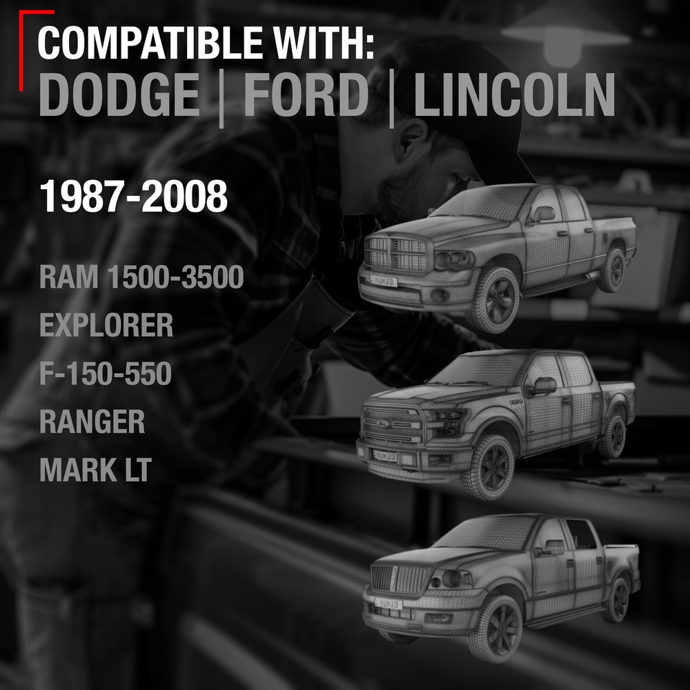 Tailgate Hinge Kit for Dodge Ram - 4-Piece Set, Driver and Passenger Side