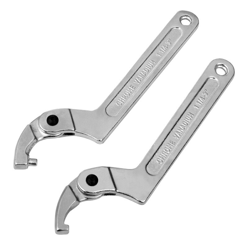 Adjustable Hook Wrench 32-76mm C Flat Spanner Tool Slotted Retaining Universal