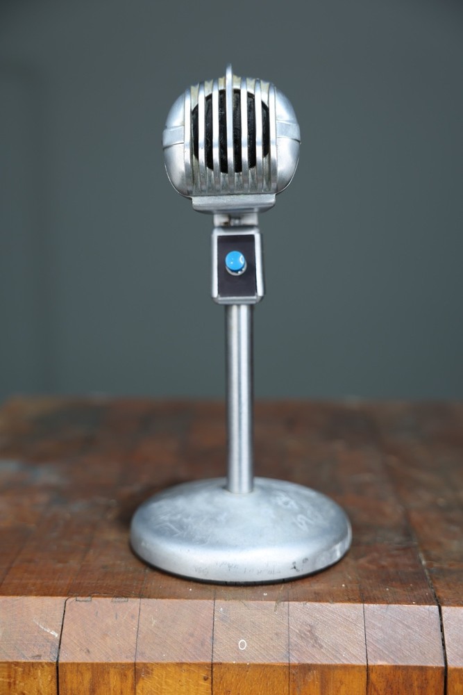 Vintage Turner Microphone 33D Dynamic w/ Stand Art Deco