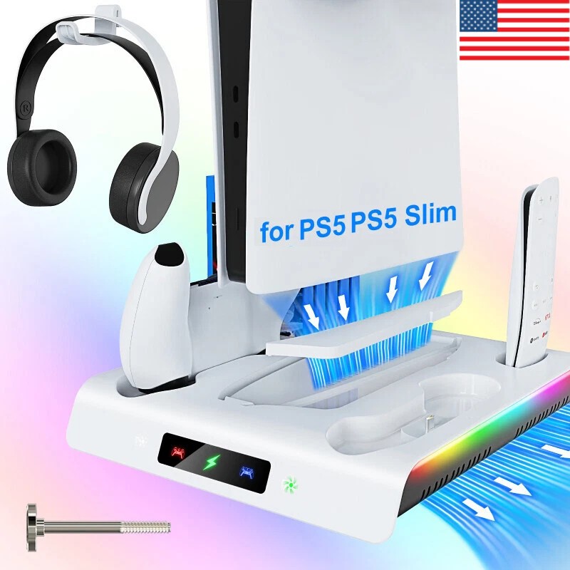 Efficient PS5 Cooling Fan Playstation 5 Dualsense Controller Charging Station