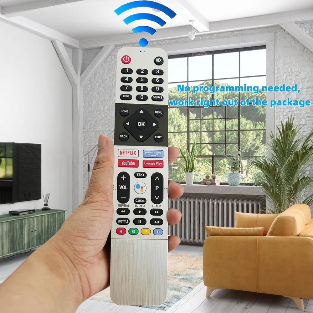 Universal Replacement Remote Control Compatible for Skyworth Android Silver