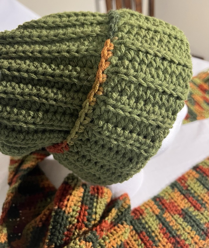 Hand Crochet Beanie And Scarf Set