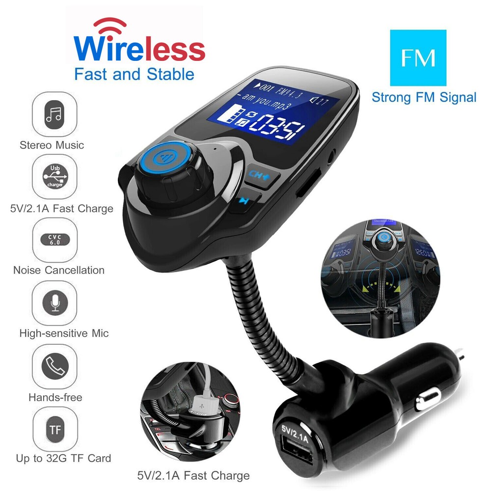 Car Kit FM Transmitter Wireless Radio Adapter USB Charger for Cell Phone