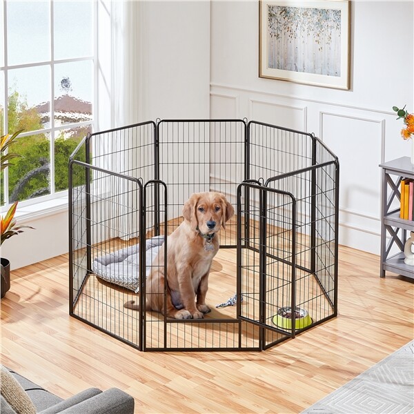Metal Dog Playpen Foldable Pet Fence Exercise Pen for Puppy/Rabbit/Small Animal