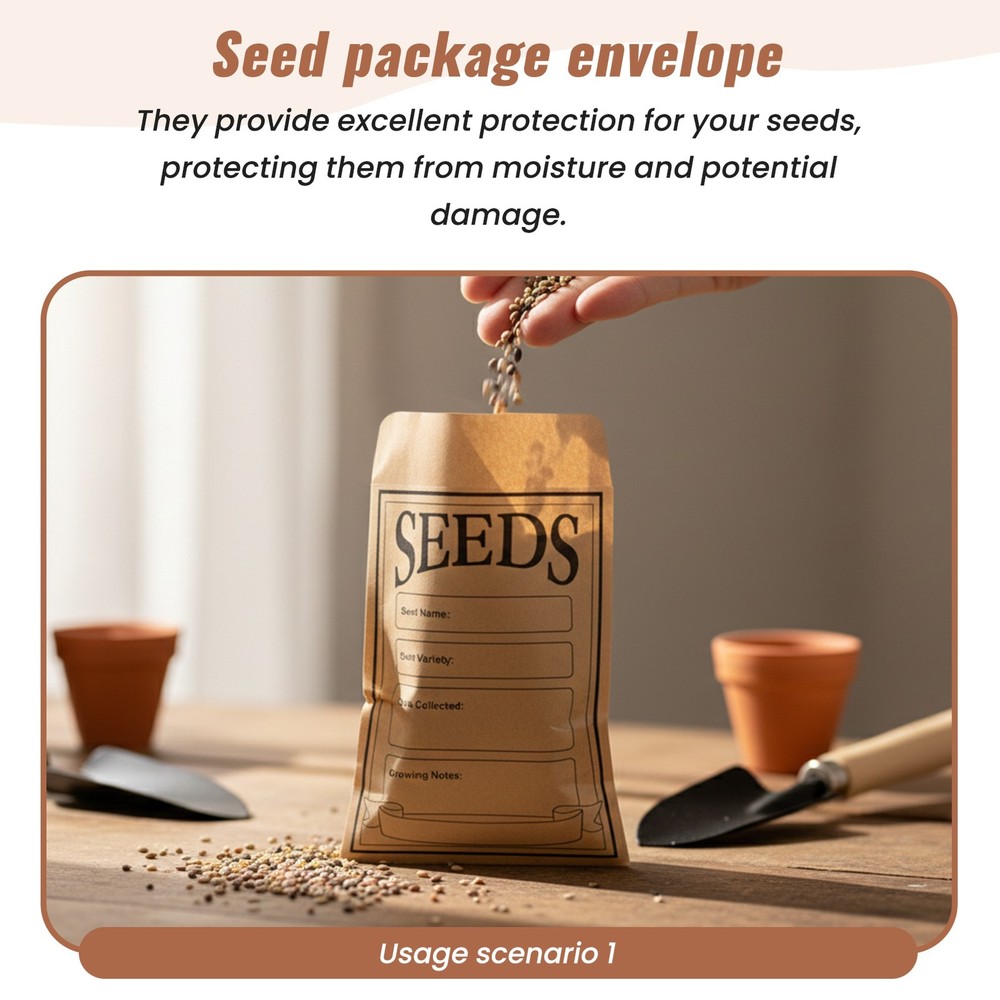 2X(100PCS Seed Packets Envelopes: Self Sealing Small Seed Envelopes6197