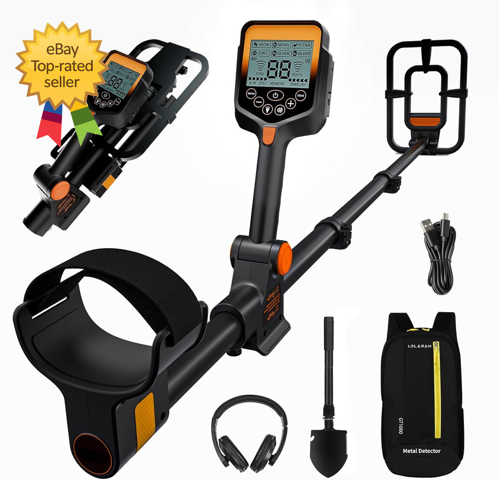 Foldable Rechargeable Metal Detector for Adults  Waterproof Adjustable  Includes
