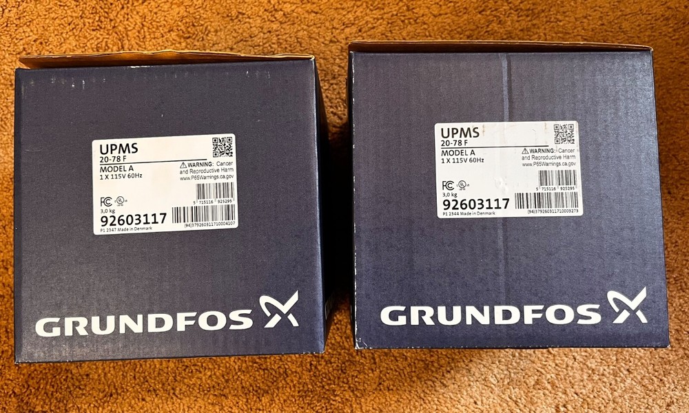 Two grundfos upms 20-78s model A pumps