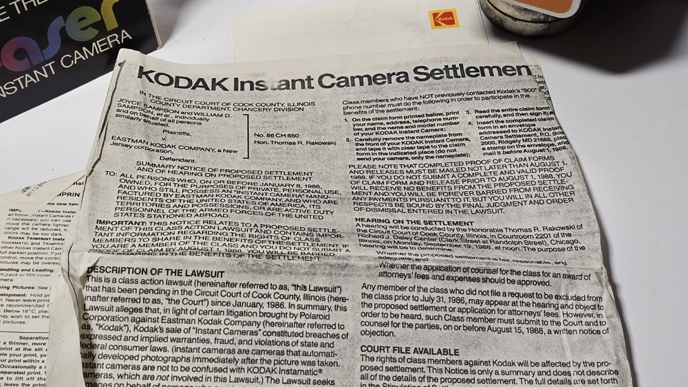 Kodak Pleaser Complete In Box With Settlement Doc